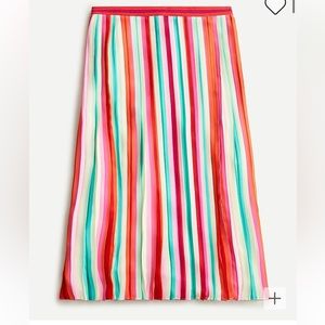 J. Crew Sunburst pleated skirt in watermelon stripe